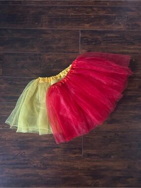Handmade Red & Yellow 3-Layer Tutu Bundle One Size
